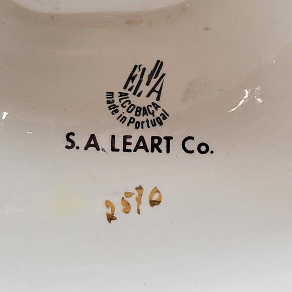 Vintage S A Leart Co‎ Elpa Alcobça Porcelain Serving Bowl 1930s Floral 24k Gold - Picture 3 of 14